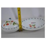 Porcelain Strawberry Motif Covered Dish and Plate Set