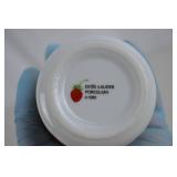 Porcelain Strawberry Motif Covered Dish and Plate Set
