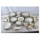 Large 62-Piece Strawberry & Floral Pattern Stoneware Dinnerware Set