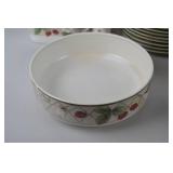 Large 62-Piece Strawberry & Floral Pattern Stoneware Dinnerware Set