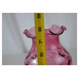 Fenton Cranberry Glass Pitcher and Creamer Set