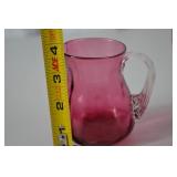 Fenton Cranberry Glass Pitcher and Creamer Set
