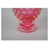 Vintage Fenton Pink Opalescent Hobnail Glass Vase, 4 Inch