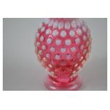 Vintage Fenton Pink Opalescent Hobnail Glass Vase, 4 Inch