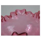 Vintage Fenton Cranberry Glass Ruffled Bowl