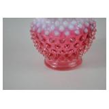 Vintage Fenton Hobnail Cranberry Opalescent Art Glass Vase 5 Inch