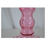 Vintage Fenton Pink Art Glass Vase with Ruffled Rim, 9" Tall