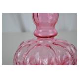 Vintage Fenton Pink Art Glass Vase with Ruffled Rim, 9" Tall