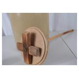 Antique Redwing 6 Gallon stoneware butter churn with wooden dasher