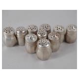 Set of 10 Sterling Silver Salt and Pepper Shakers