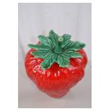 Large Strawberry-Shaped Ceramic Cookie Jar (approx. 11 inch)