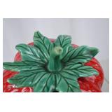 Large Strawberry-Shaped Ceramic Cookie Jar (approx. 11 inch)