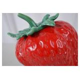 Large Strawberry-Shaped Ceramic Cookie Jar (approx. 11 inch)