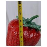 Large Strawberry-Shaped Ceramic Cookie Jar (approx. 11 inch)