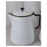 Lot of Vintage White Enamelware Kitchen Items