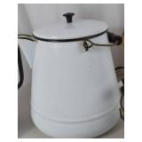 Lot of Vintage White Enamelware Kitchen Items