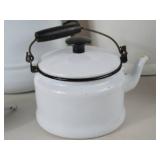 Lot of Vintage White Enamelware Kitchen Items