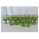 Francisan Cabaret Green Glass Stemware Set, 16 Pieces