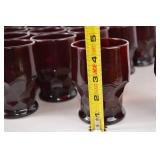 Set of 29 Ruby Red Pattern Glass Tumblers - 4 Inch