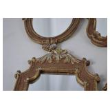 Set of 6 Ornate Gold and Bronze Decorative Wall Mirrors
