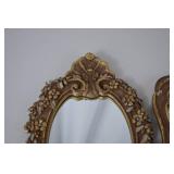 Set of 6 Ornate Gold and Bronze Decorative Wall Mirrors