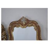 Set of 6 Ornate Gold and Bronze Decorative Wall Mirrors