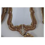 Set of 6 Ornate Gold and Bronze Decorative Wall Mirrors