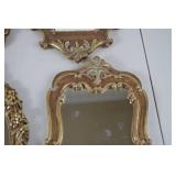 Set of 6 Ornate Gold and Bronze Decorative Wall Mirrors