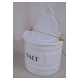 Vintage Enamel Salt and Cafe Kitchen Canisters - 2 Pieces