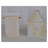 Vintage Enamel Salt and Cafe Kitchen Canisters - 2 Pieces