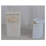 Vintage Enamel Salt and Cafe Kitchen Canisters - 2 Pieces