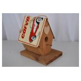 Rustic Wooden Birdhouse with Vintage Corvette Accent, 10 In.