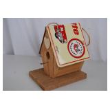 Rustic Wooden Birdhouse with Vintage Corvette Accent, 10 In.
