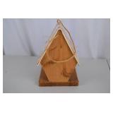 Rustic Wooden Birdhouse with Vintage Corvette Accent, 10 In.