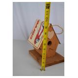 Rustic Wooden Birdhouse with Vintage Corvette Accent, 10 In.