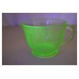 Uranium Glass Measuring Cup - 2 Cup Capacity, Glows Under UV