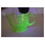 Uranium Glass Measuring Cup - 2 Cup Capacity, Glows Under UV