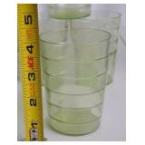 Set of 16 Vintage Green Uranium Glass Tumblers, 4 Inch