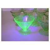 Set of 10 Vintage Uranium Glass Sherbet Dessert Cups