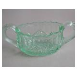 Vintage Uranium Glass Creamer and Sugar Set