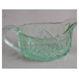 Vintage Uranium Glass Creamer and Sugar Set