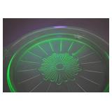 Vintage Uranium Glass Sunflower Pattern Plate, 10-Inch