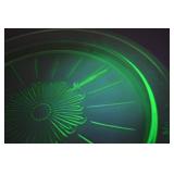 Vintage Uranium Glass Sunflower Pattern Plate, 10-Inch