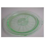 Vintage Uranium Glass Sunflower Pattern Plate, 10-Inch