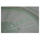 Vintage Uranium Glass Sunflower Pattern Plate, 10-Inch