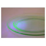 Vintage uranium glass oval serving platter, 12 inch