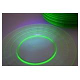 Set of 14 Vintage Uranium Glass Plates