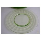 Set of 14 Vintage Uranium Glass Plates