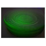 Vintage uranium glass plates, 12 piece set, depression era