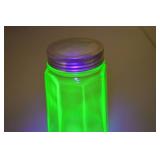 Vintage Uranium Glass Shaker with Metal Lid
